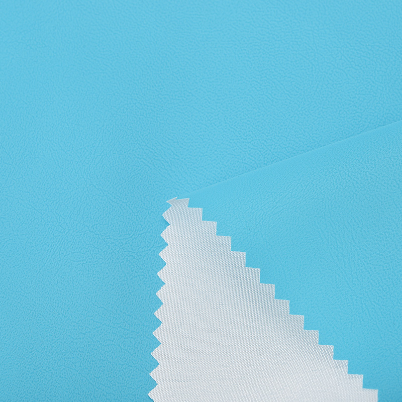 Skyblue pu leather impression fabric