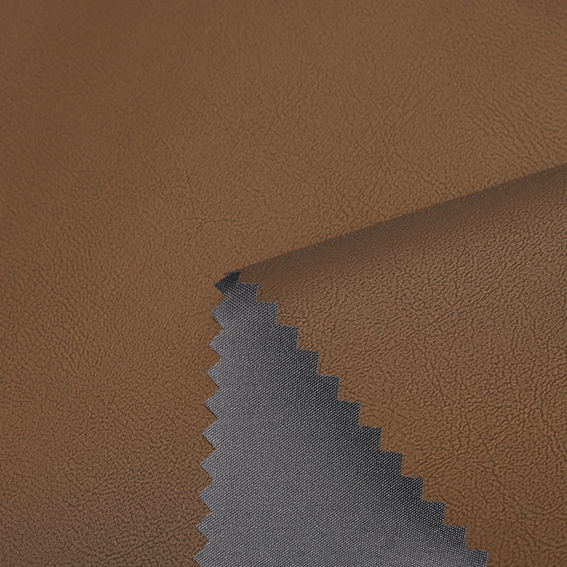 Brown pu leather impression fabric