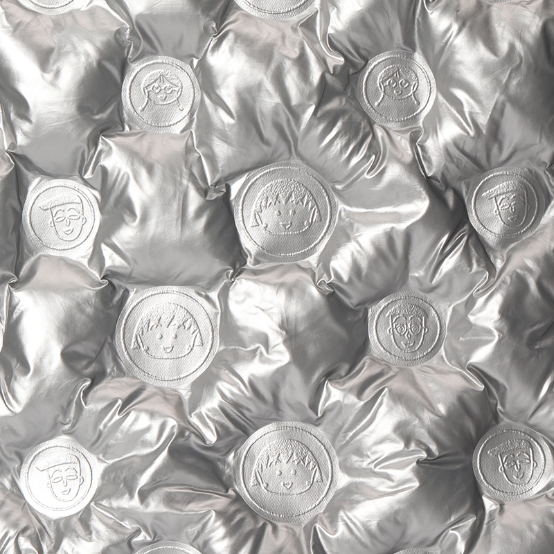 PU leather impression 3D channel jacket fabric